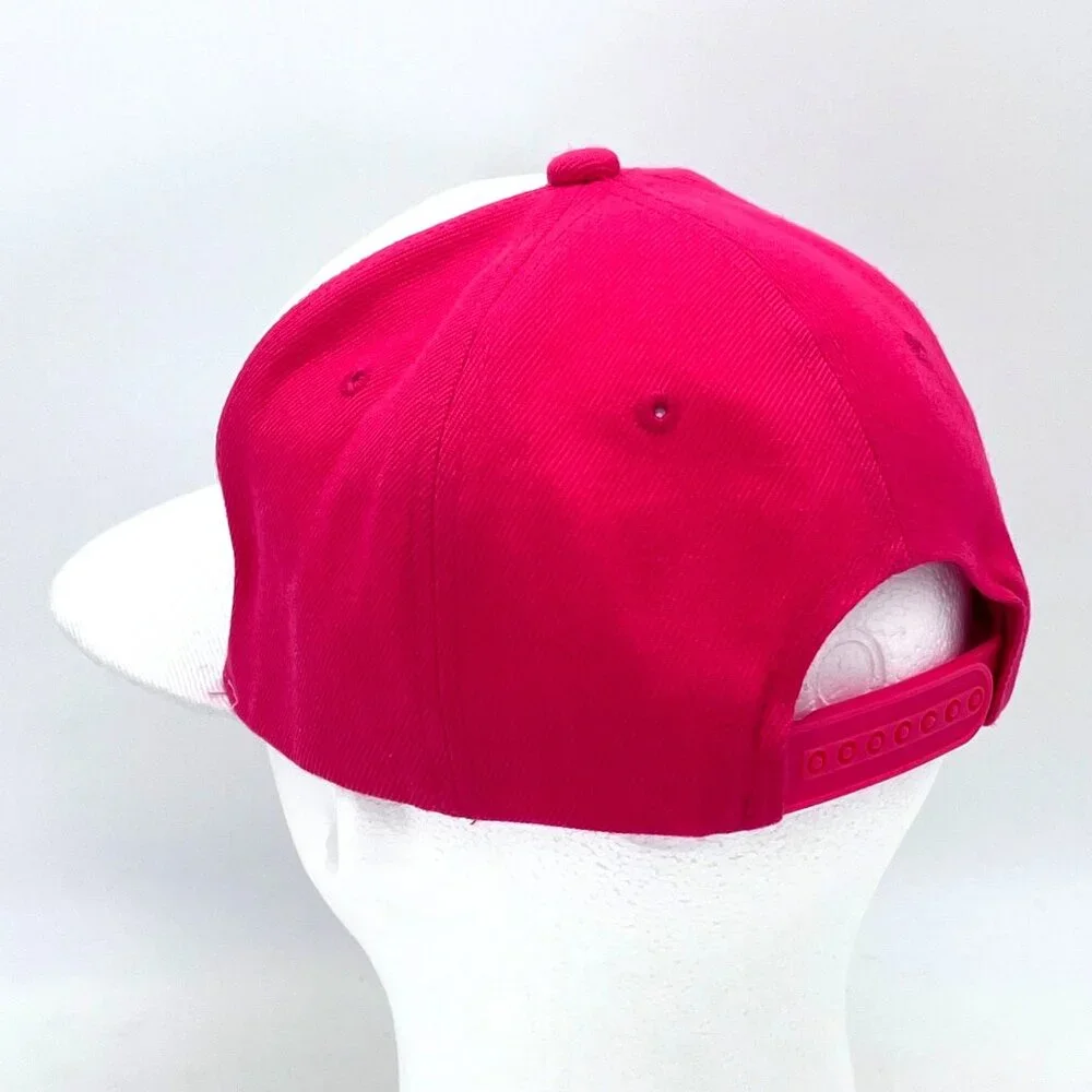 Supergirl Snapback Cap Hat Six Flags Exclusive Pink & White DC Comics Superhero - Picture 6 of 13